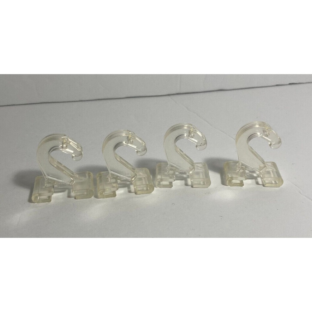 Pack of 4- Crystal‎ Clear Hinged Plastic Ceiling Hooks for Drop-Ceiling